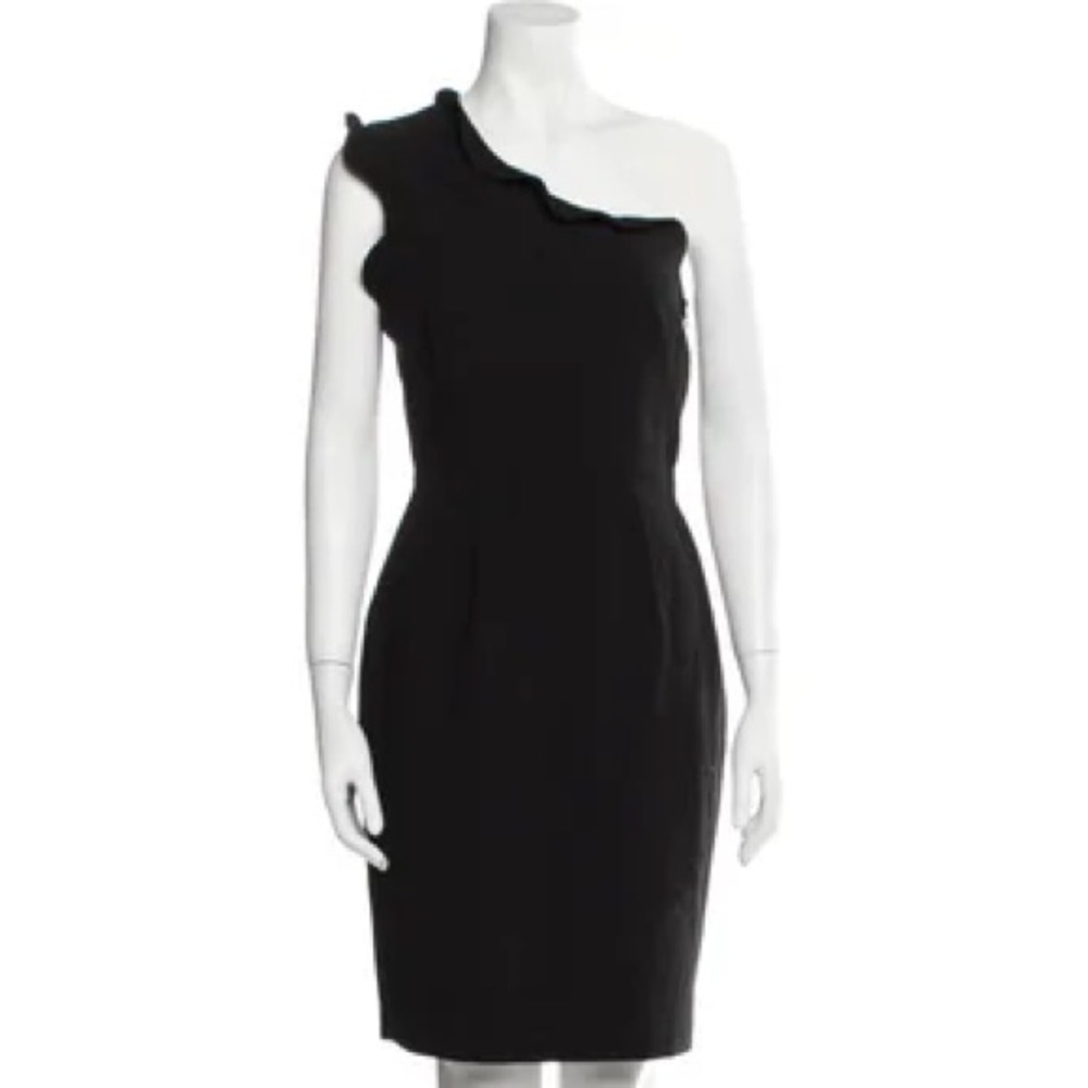 One shoulder black dress